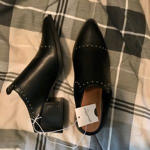 Black Mini-Studded Mules Sz 7.5 NWT